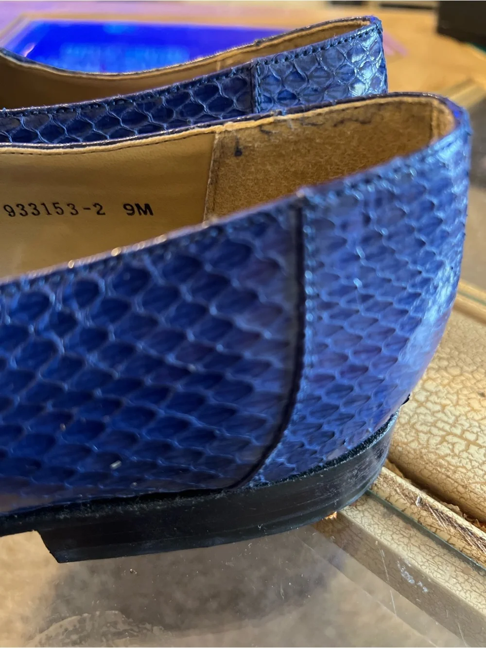 Giorgio Brutini Genuine  Snakeskin Blue Exotic Derby Men’s Dress Shoes 9M